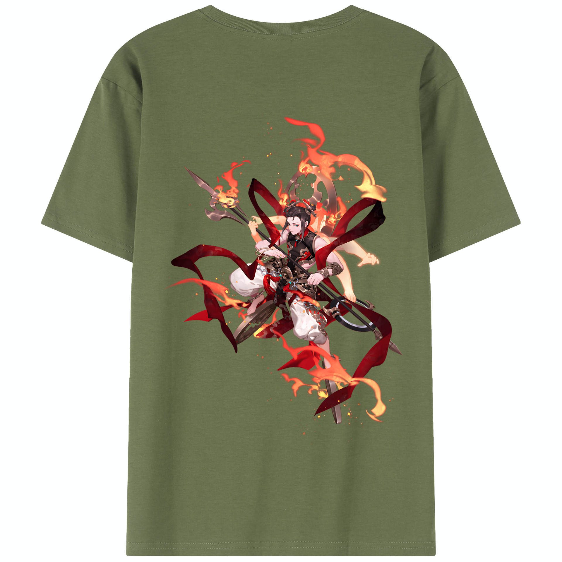 （画像用） Ne Zha 2 ナタ 魔童の大暴れ 綿100％半袖Tシャツ（背面プリント）